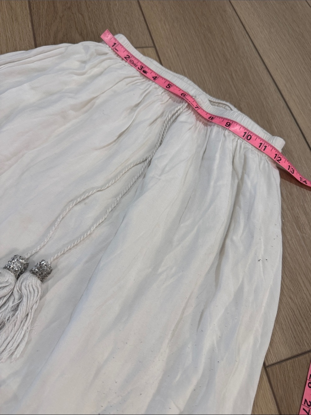 High Low Beaded Embroidered Maxi Skirt Sz M Preppy Beachy Flowy Pink Sparkle - Picture 6 of 10
